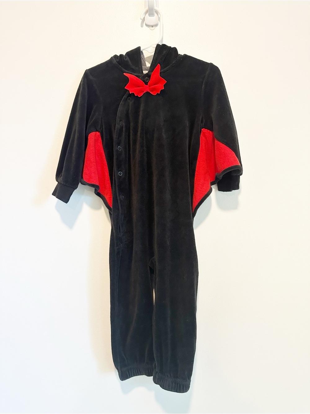 H&M Black & Red Vampire Bat Hooded One-Piece Costume 12-18 month